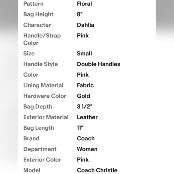 COPY - Coach Mini Christie Carryall Pink Floral Women's Bag EUC - Picture 12 of 12